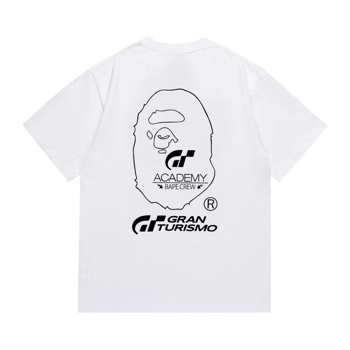 Bathing Shark and ape head print T-Shirt NextBlock
