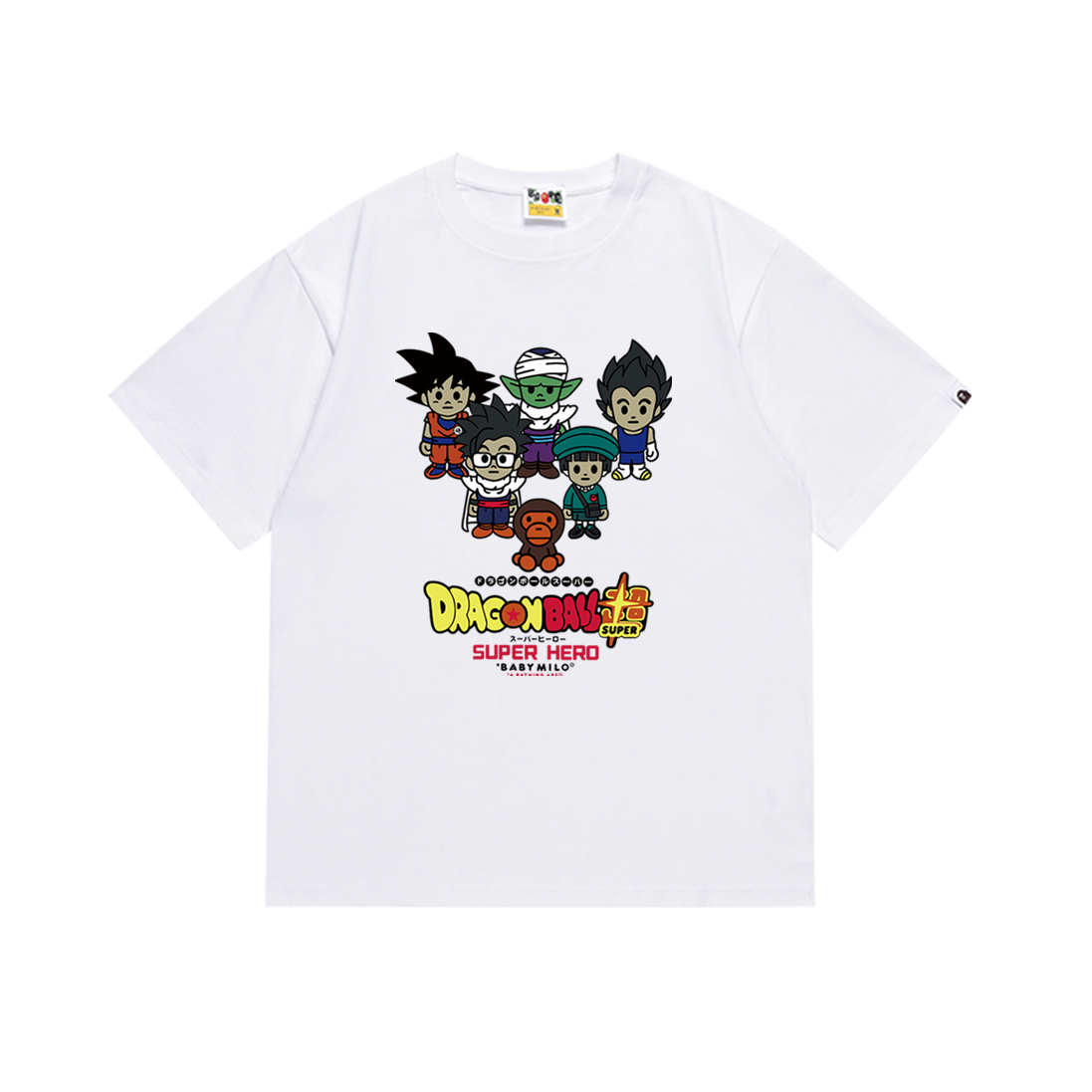 Bathing Shark and ape head print T-Shirt NextBlock