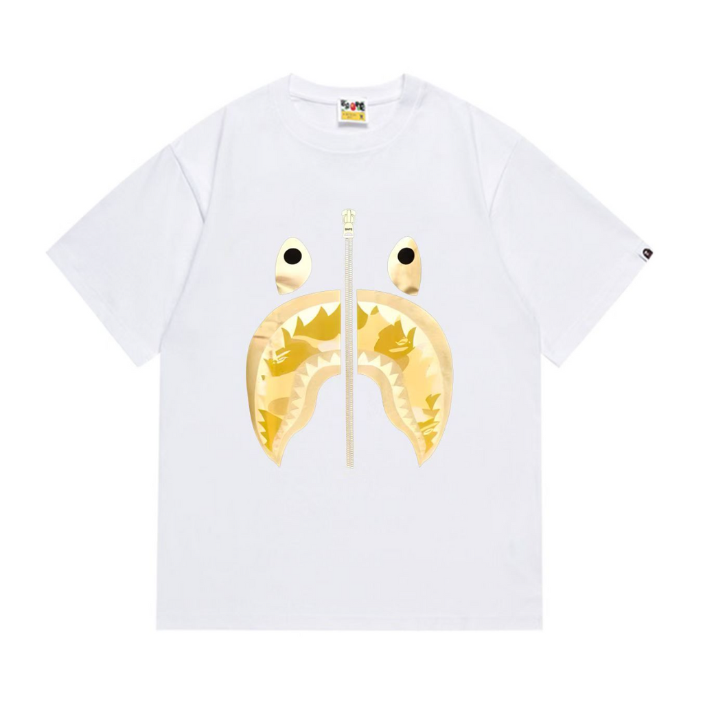 Bathing Shark and ape head print T-Shirt NextBlock