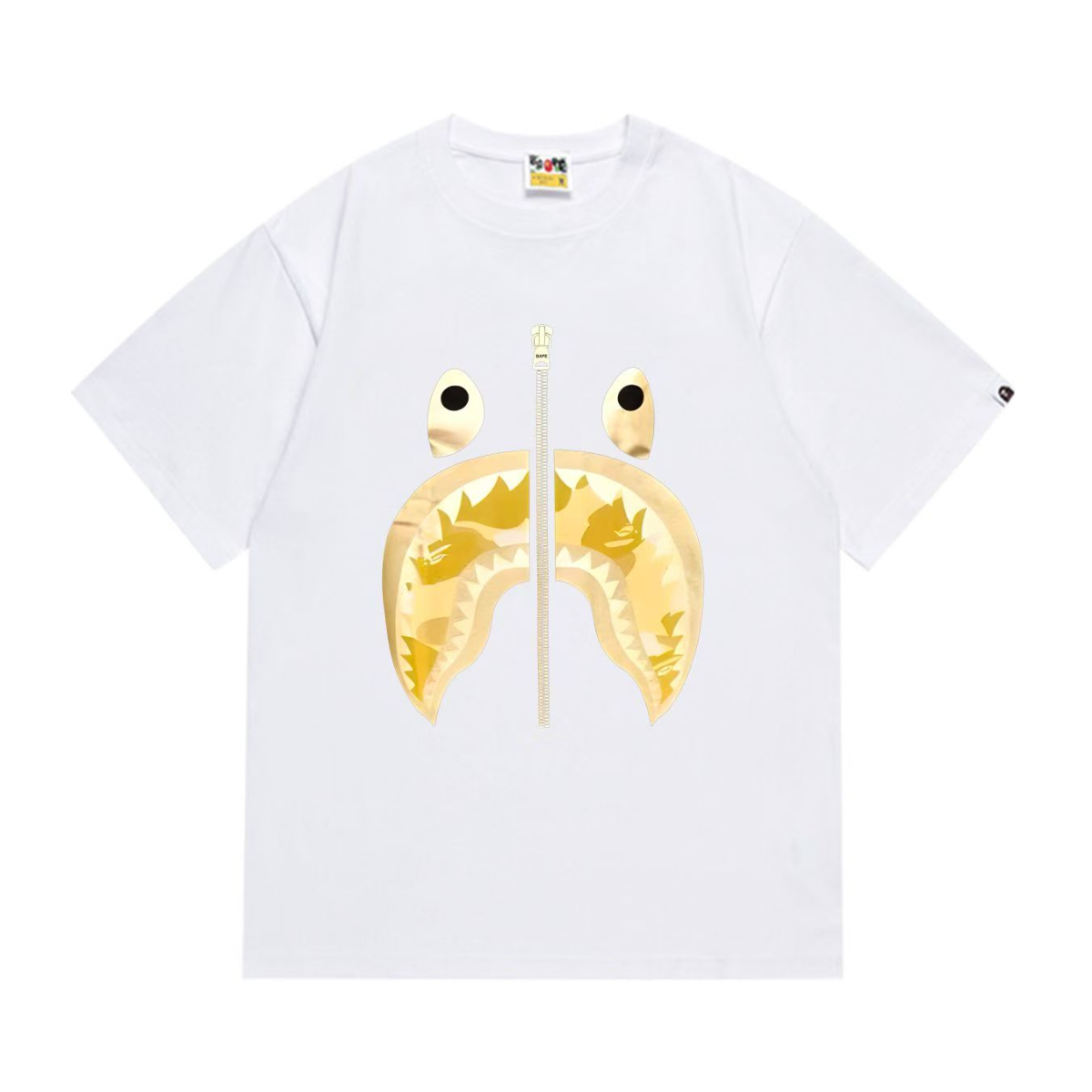Bathing Shark and ape head print T-Shirt NextBlock