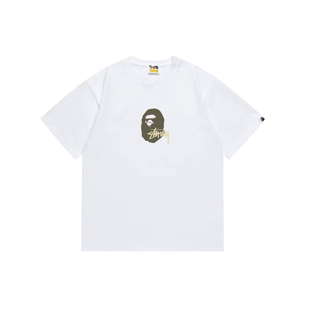 Bathing Shark and ape head print T-Shirt NextBlock