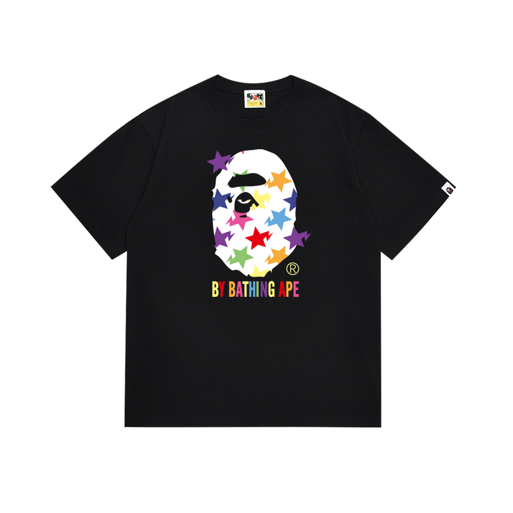 Bathing Shark and ape head print T-Shirt NextBlock