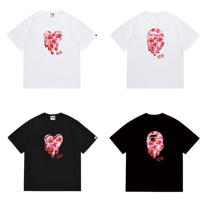 Bathing Shark and ape head print T Shirts NextBlock