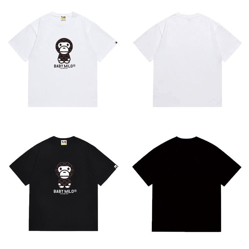 Bathing Shark and ape head print T Shirts NextBlock