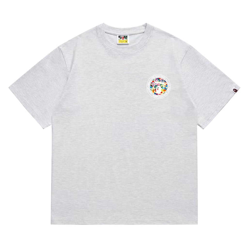 Bathing Shark and ape head print T-Shirt NextBlock