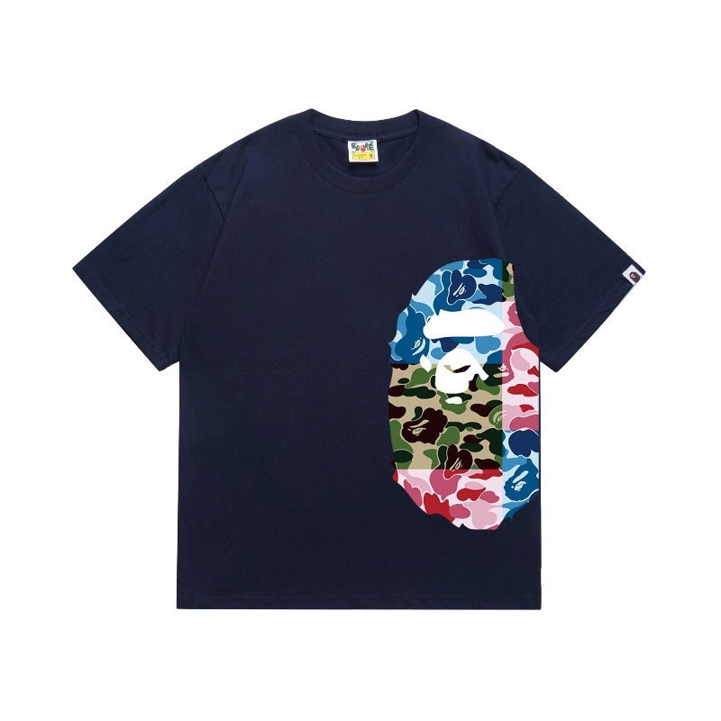Bathing Shark and ape head print T Shirts NextBlock