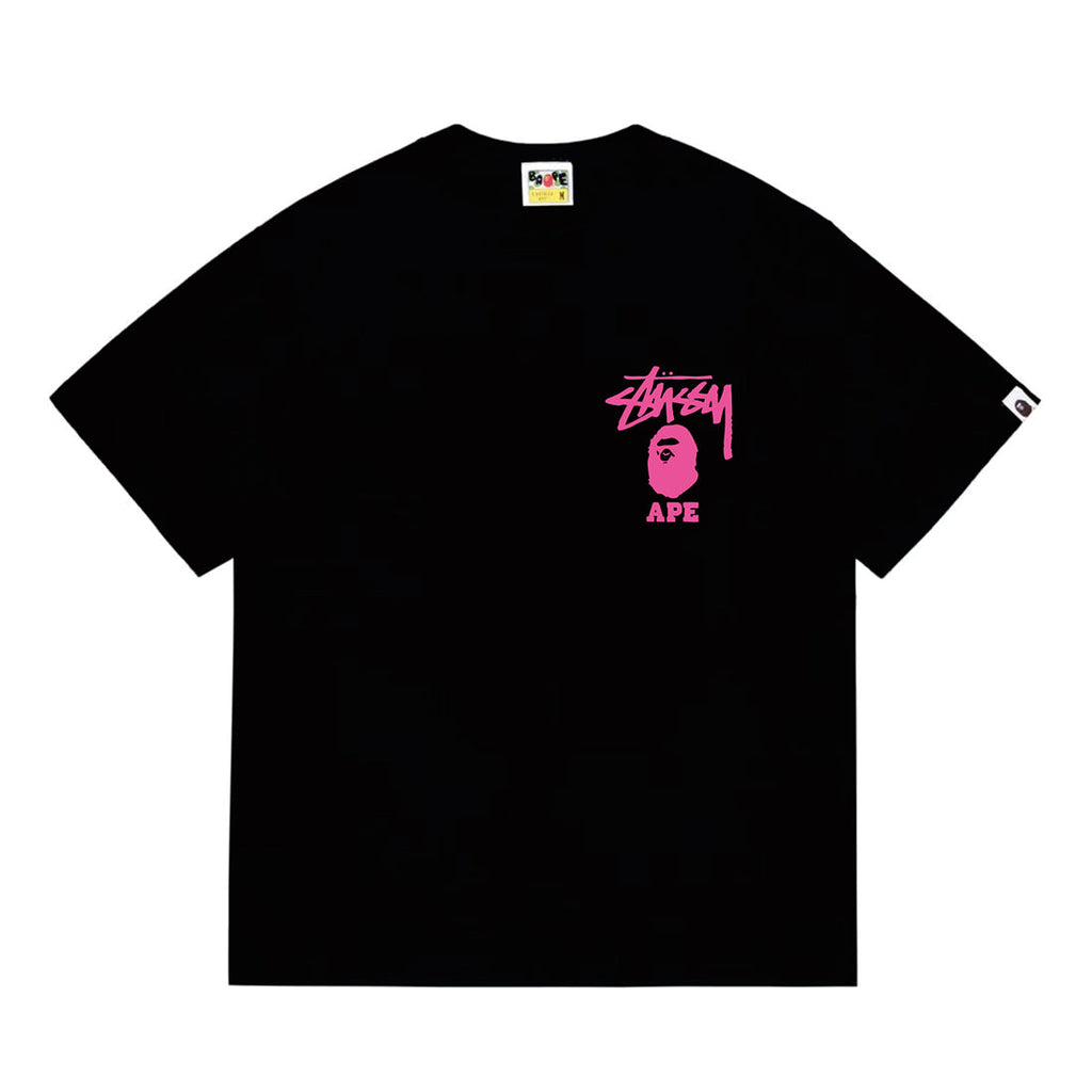 Bathing Shark and ape head print T-Shirt NextBlock