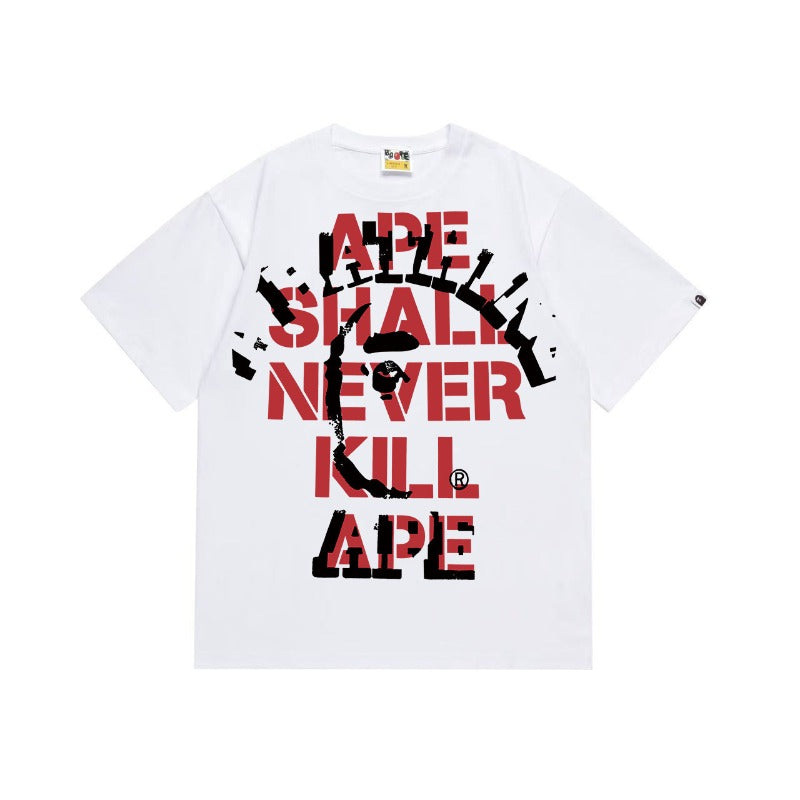 Bathing Shark and ape head print T Shirts NextBlock