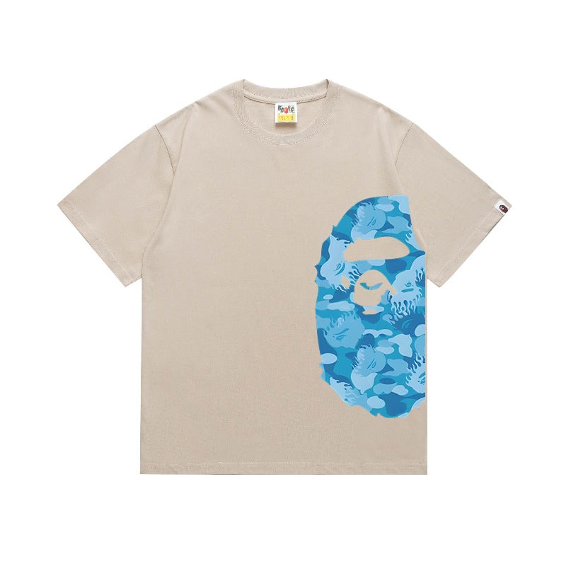 Bathing Shark and ape head print T Shirts NextBlock