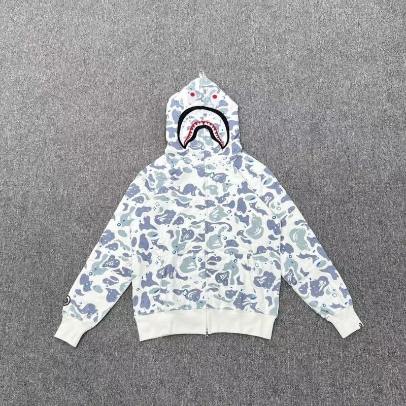 Bathing Shark and ape head print Hoodie NextBlock