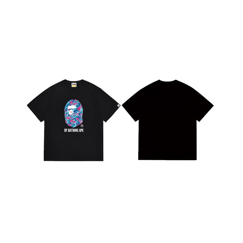 Bathing Shark and ape head print T Shirts NextBlock