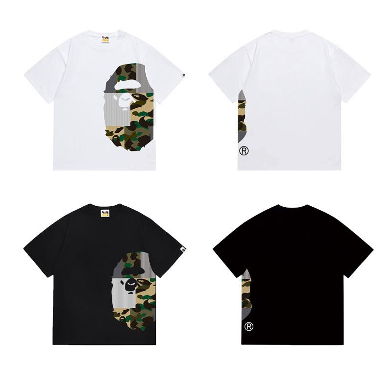 Bathing Shark and ape head print T Shirts NextBlock