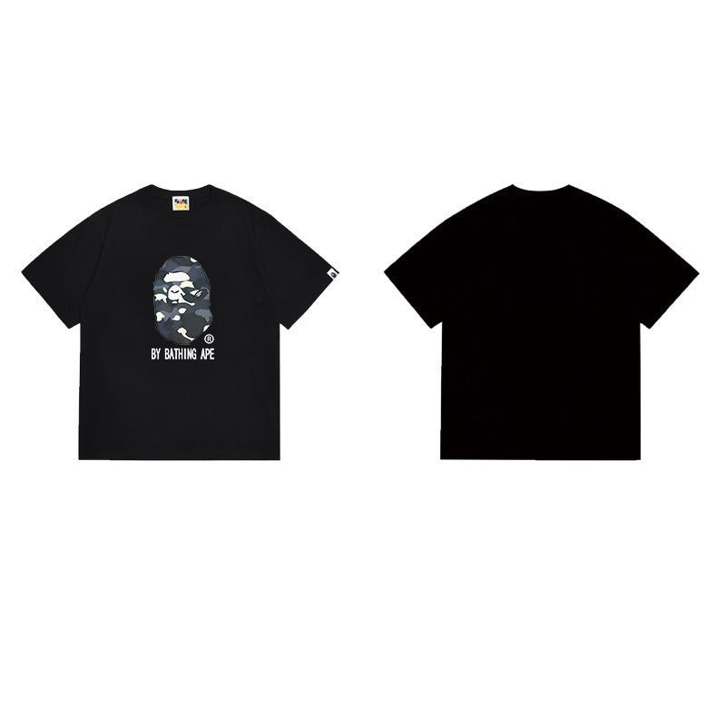 Bathing Shark and ape head print T Shirts NextBlock