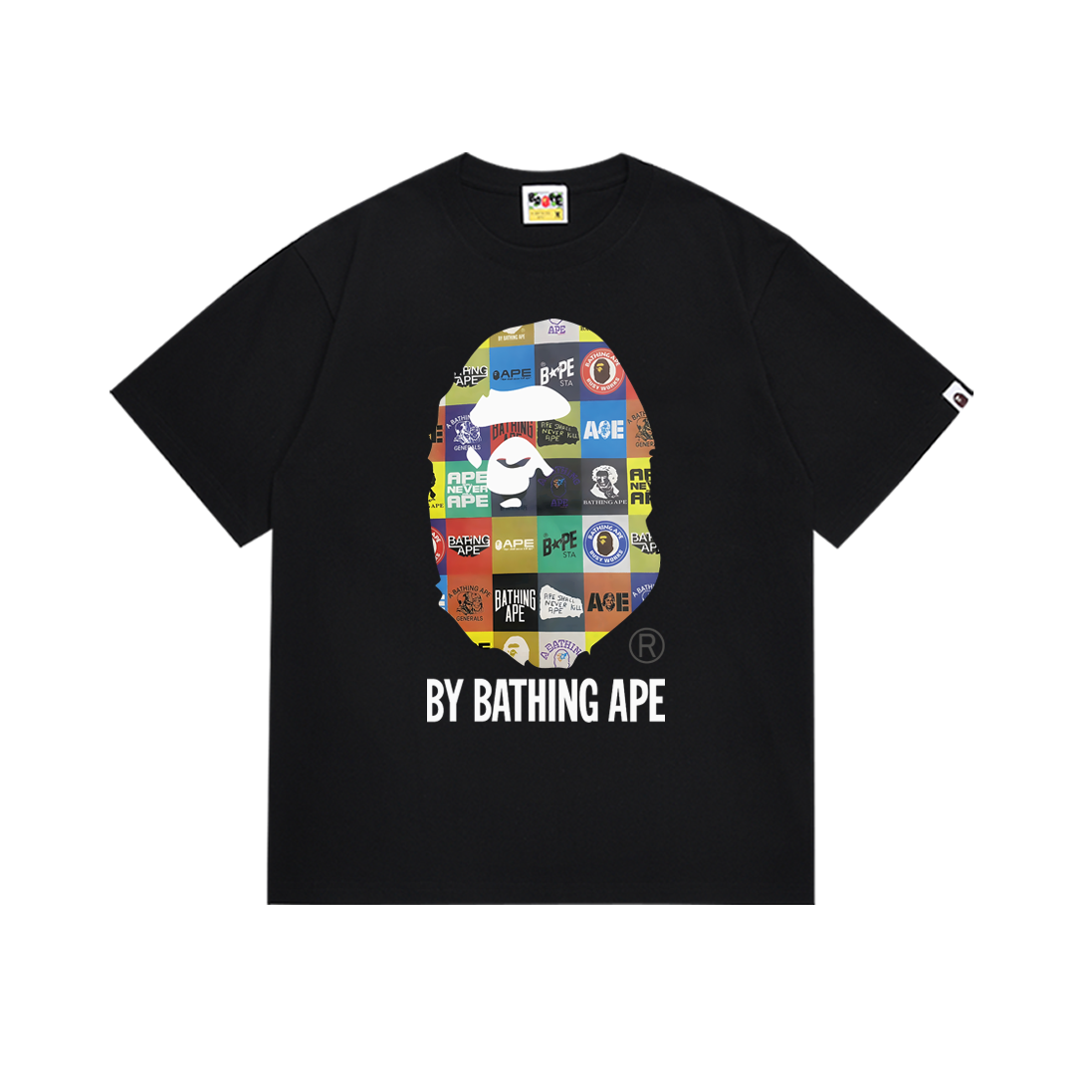 Bathing Shark and ape head print T-Shirt NextBlock