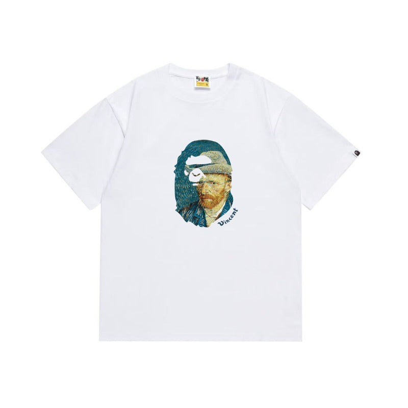 Bathing Shark and ape head print T Shirts NextBlock
