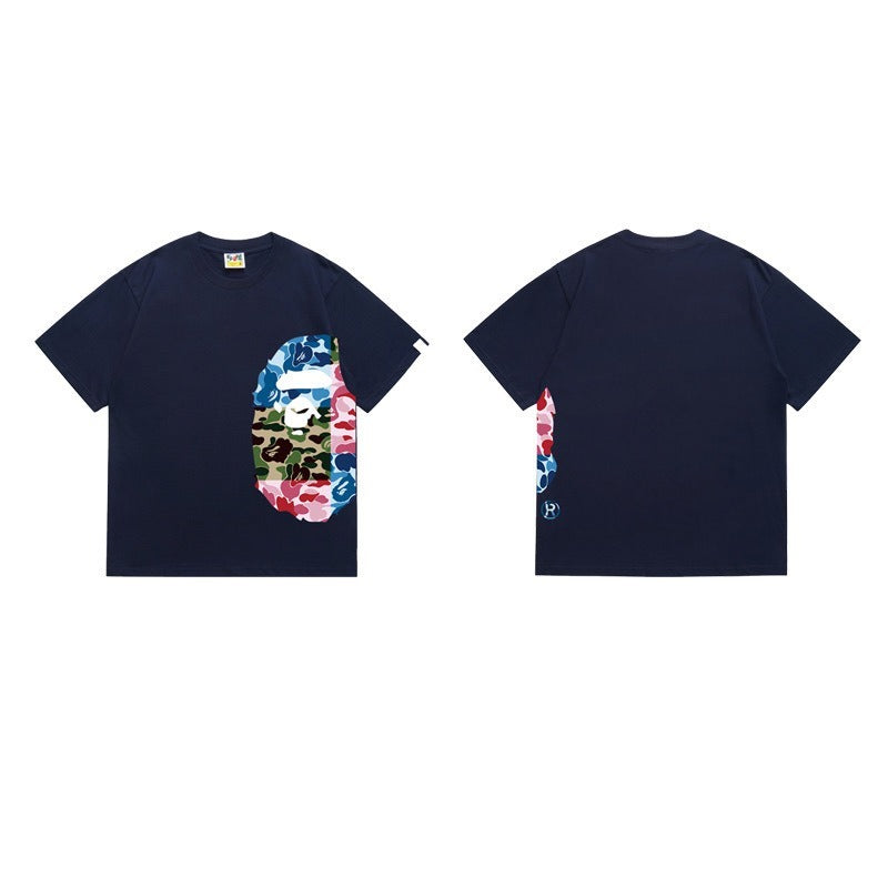 Bathing Shark and ape head print T Shirts NextBlock