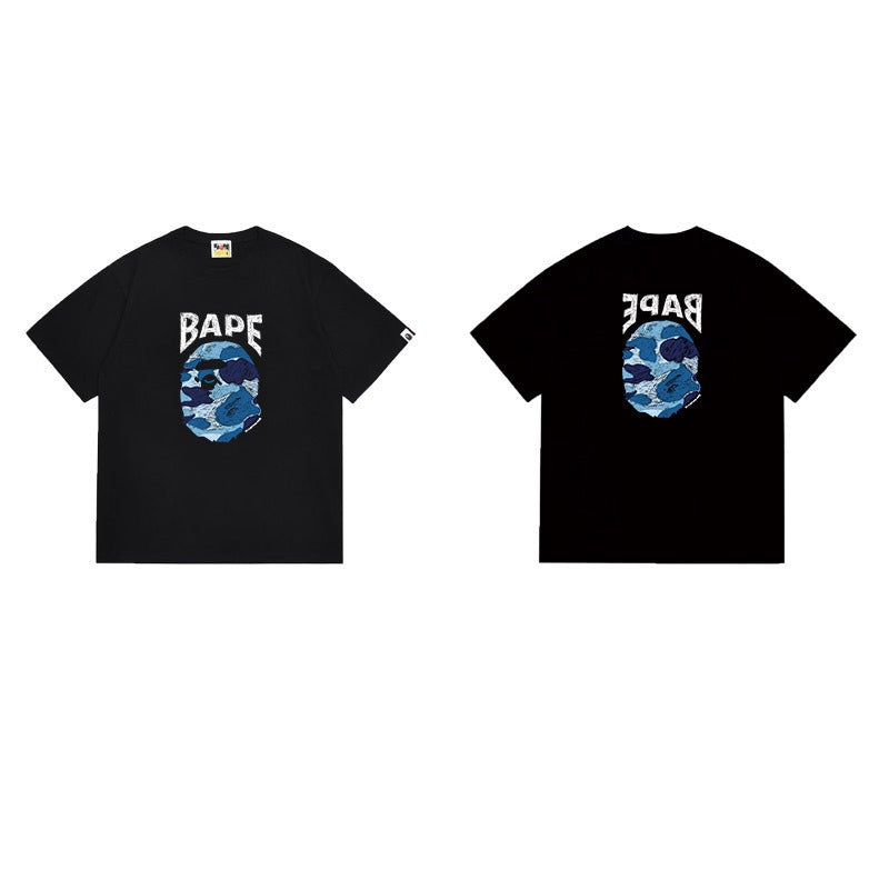 Bathing Shark and ape head print T Shirts NextBlock
