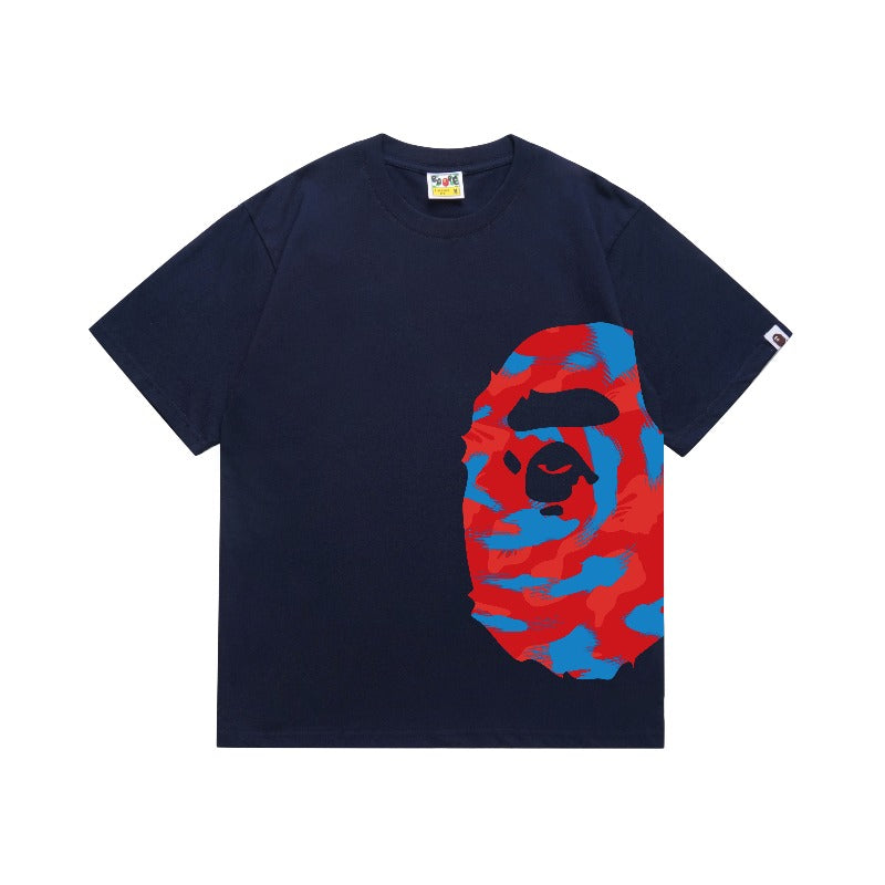 Bathing Shark and ape head print T Shirts NextBlock