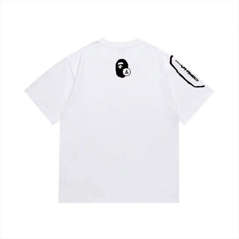Bathing Shark and ape head print T Shirts NextBlock