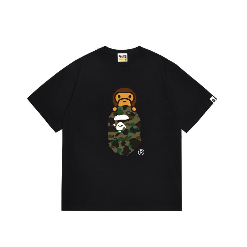 Bathing Shark and ape head print T Shirts NextBlock