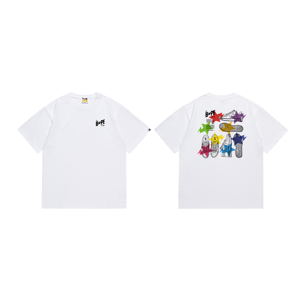 Bathing Shark and ape head print T-Shirt NextBlock