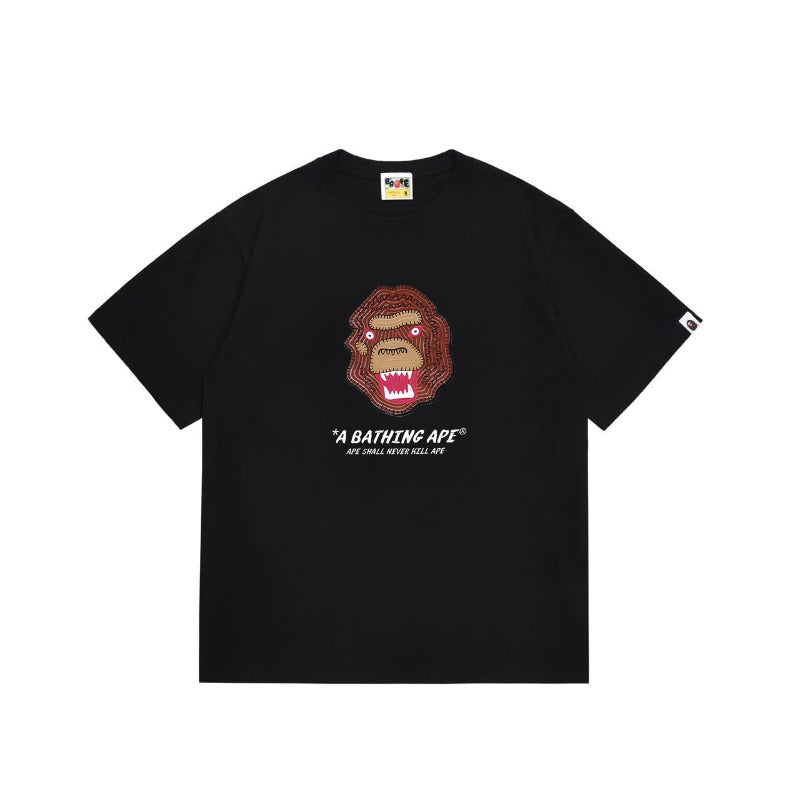 Bathing Shark and ape head print T Shirts NextBlock