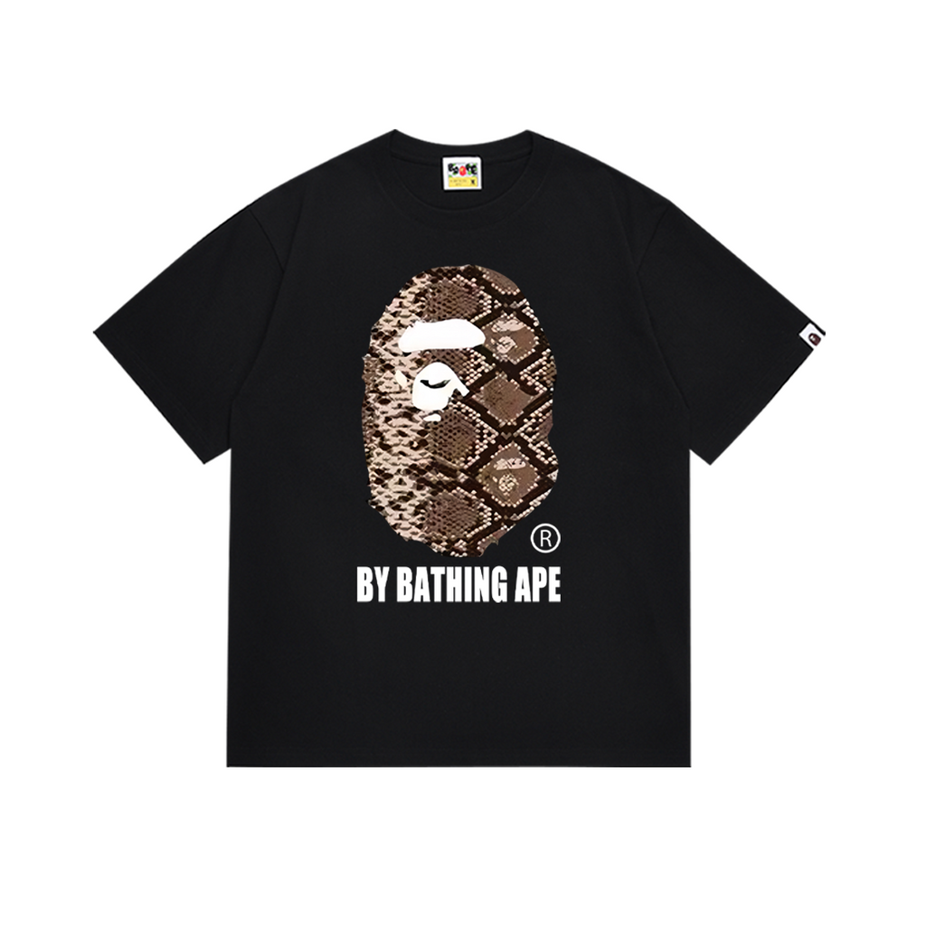 Bathing Shark and ape head print T-Shirt NextBlock