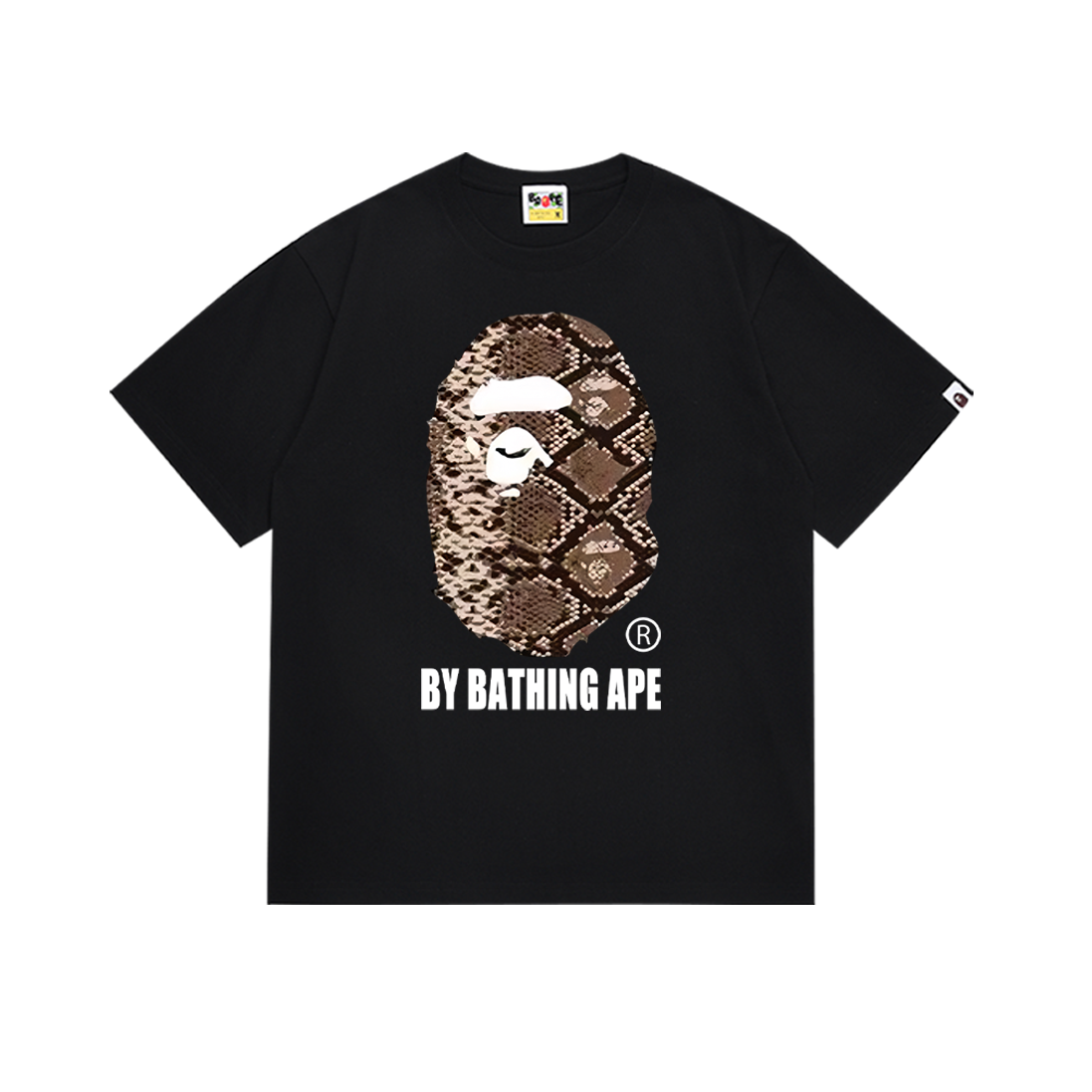 Bathing Shark and ape head print T-Shirt NextBlock