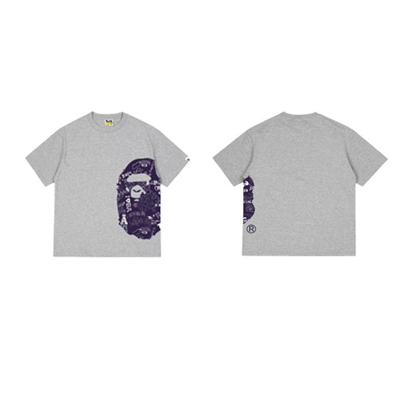 Bathing Shark and ape head print T Shirts NextBlock