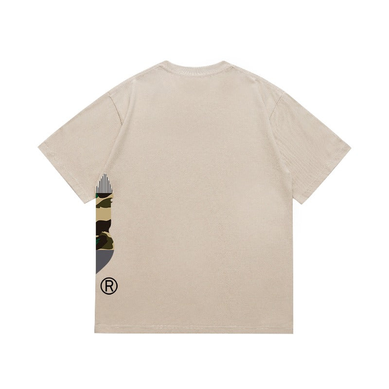 Bathing Shark and ape head print T Shirts NextBlock