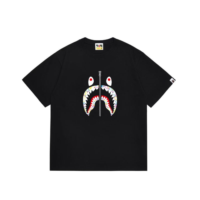 Bathing Shark and ape head print T Shirts NextBlock