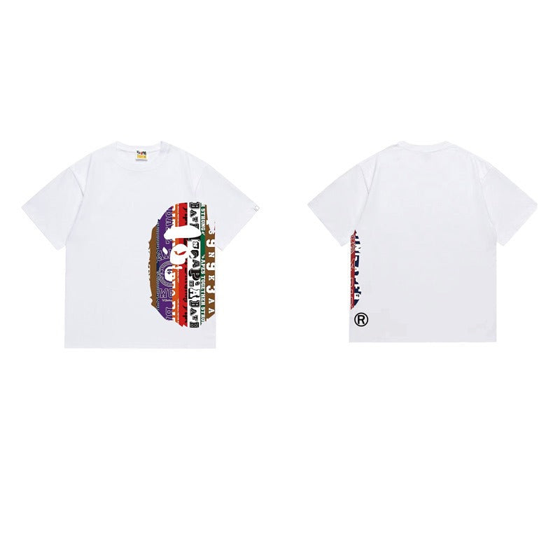 Bathing Shark and ape head print T Shirts NextBlock