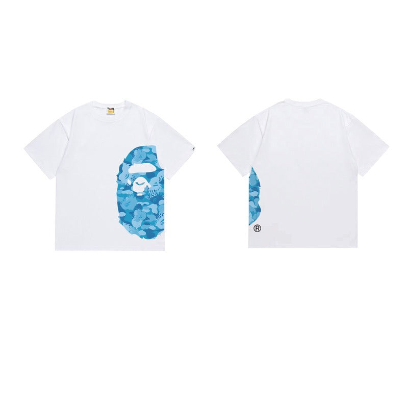 Bathing Shark and ape head print T Shirts NextBlock