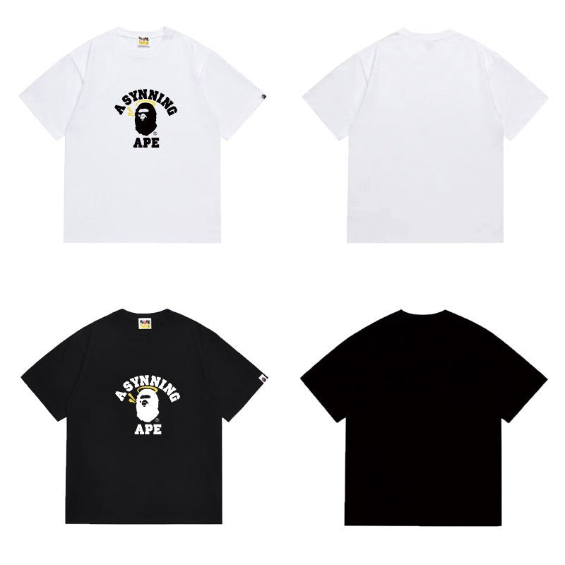 Bathing Shark and ape head print T Shirts NextBlock