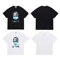 Bathing Shark and ape head print T-Shirt NextBlock