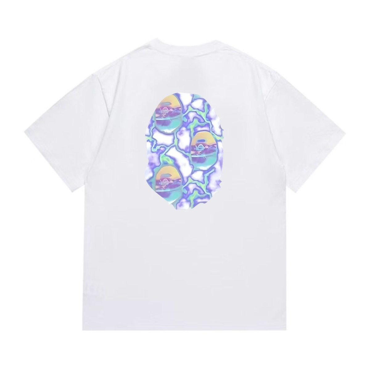 Bathing Shark and ape head print T-Shirt NextBlock