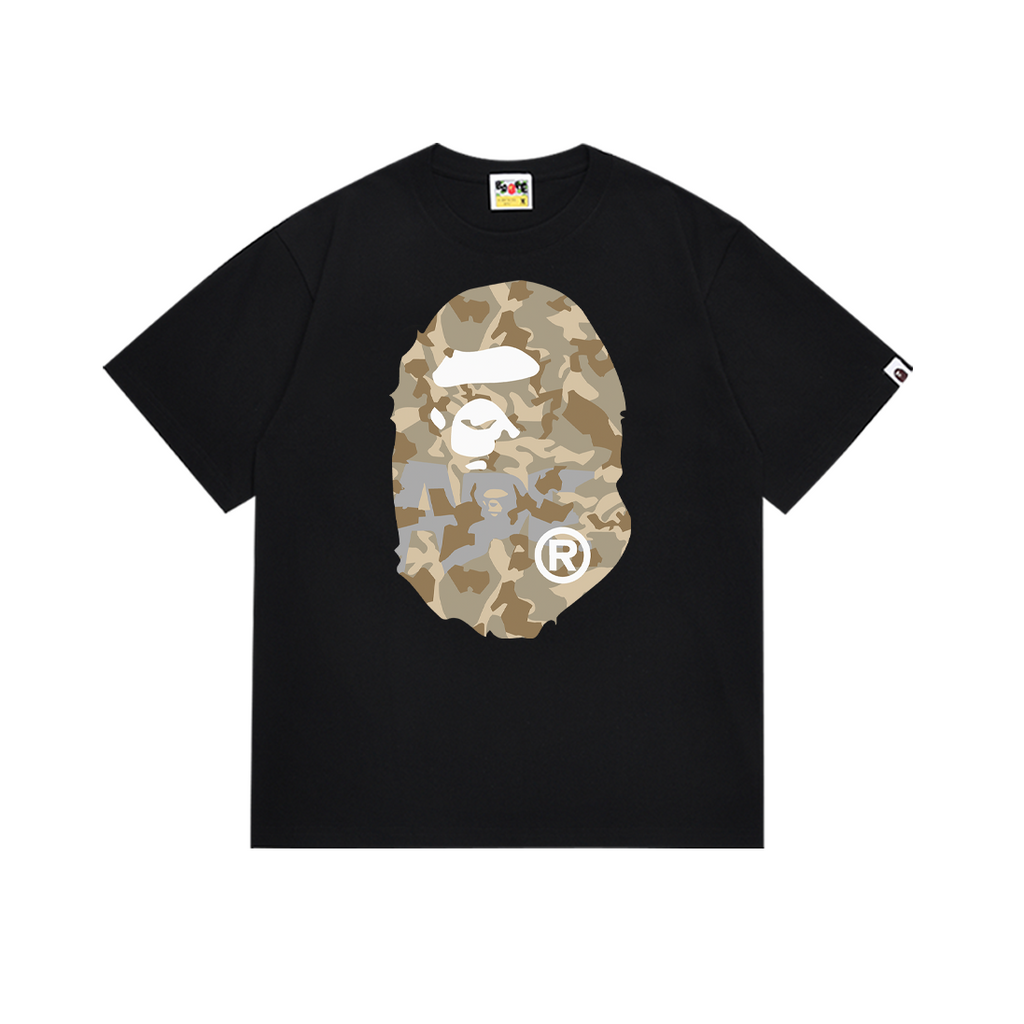 Bathing Shark and ape head print T-Shirt NextBlock