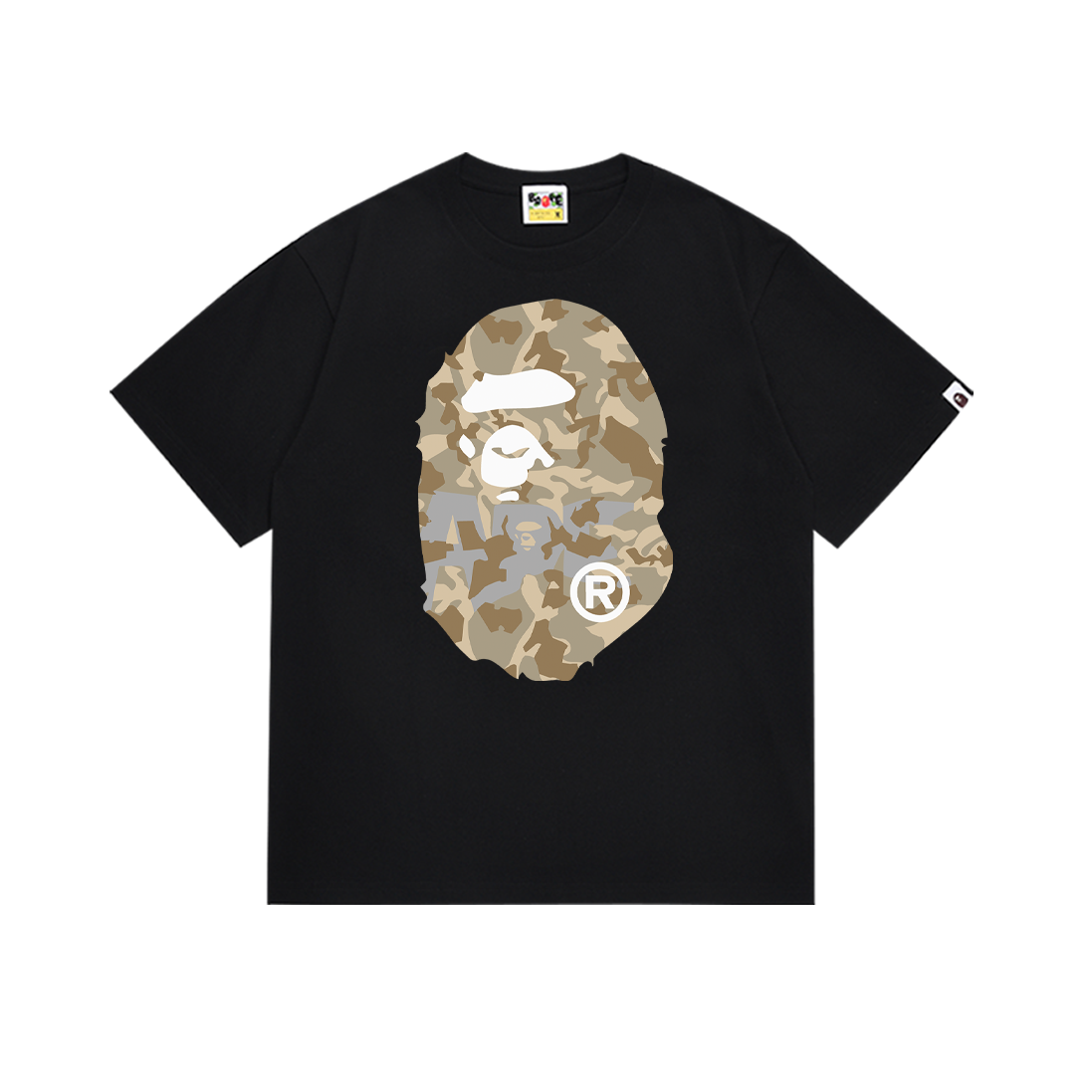 Bathing Shark and ape head print T-Shirt NextBlock