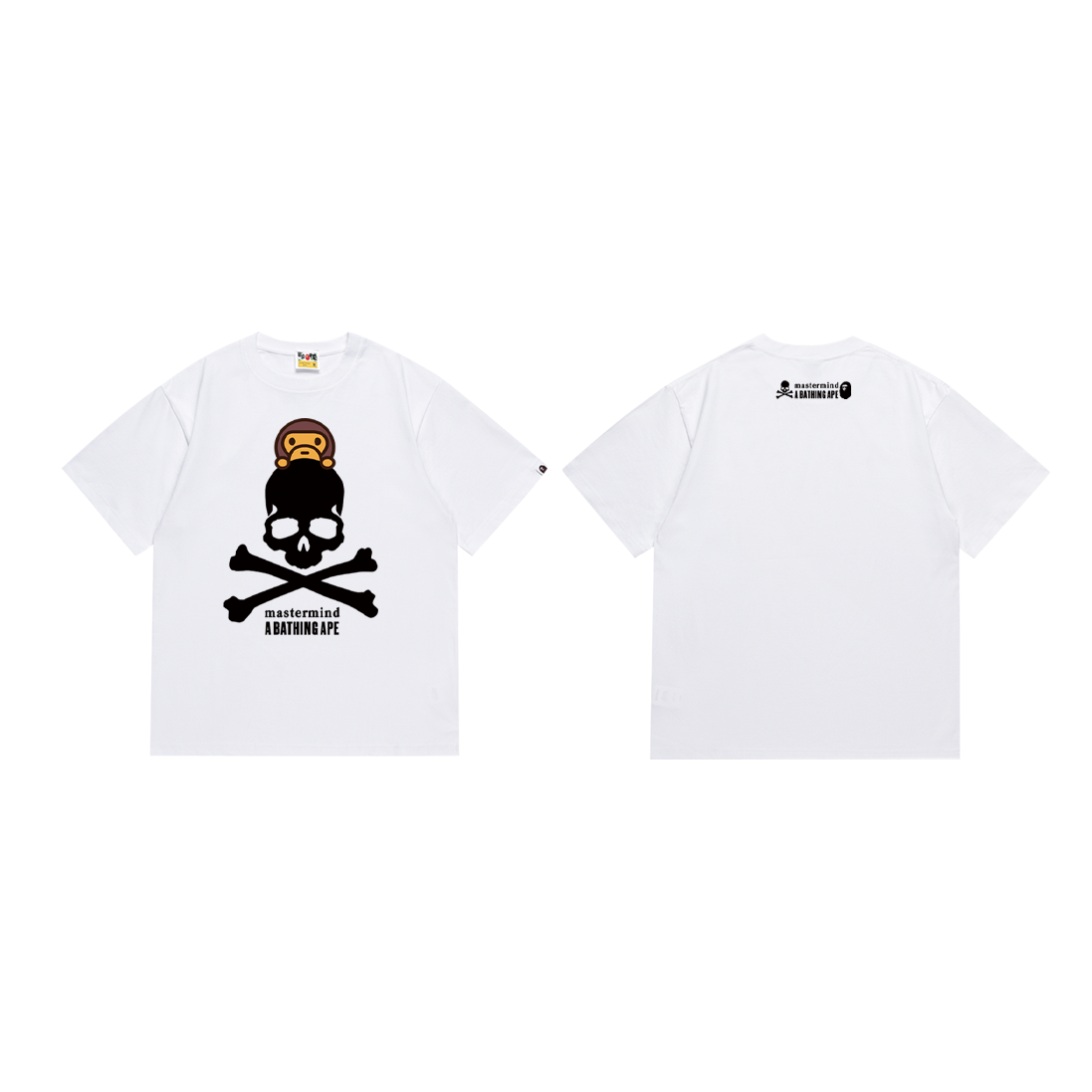 Bathing Shark and ape head print T-Shirt NextBlock
