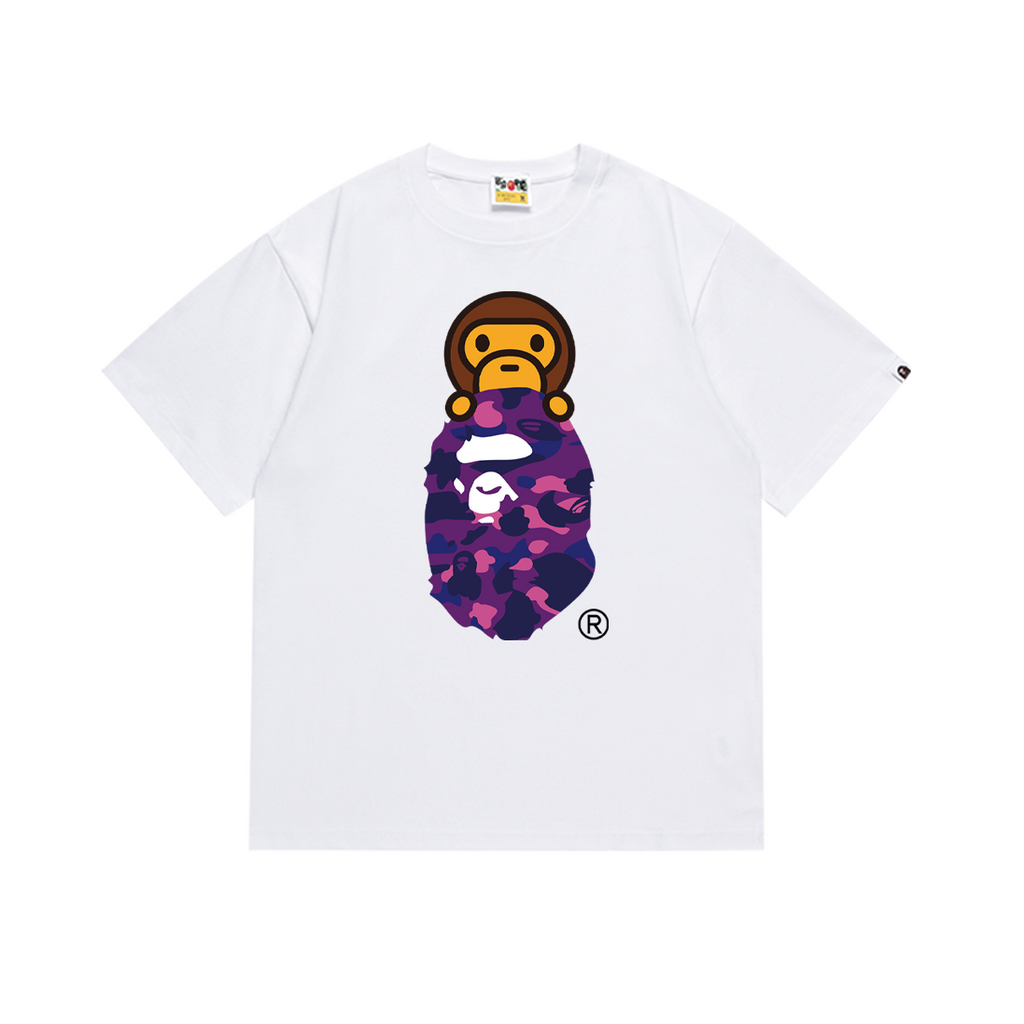 Bathing Shark and ape head print T-Shirt NextBlock