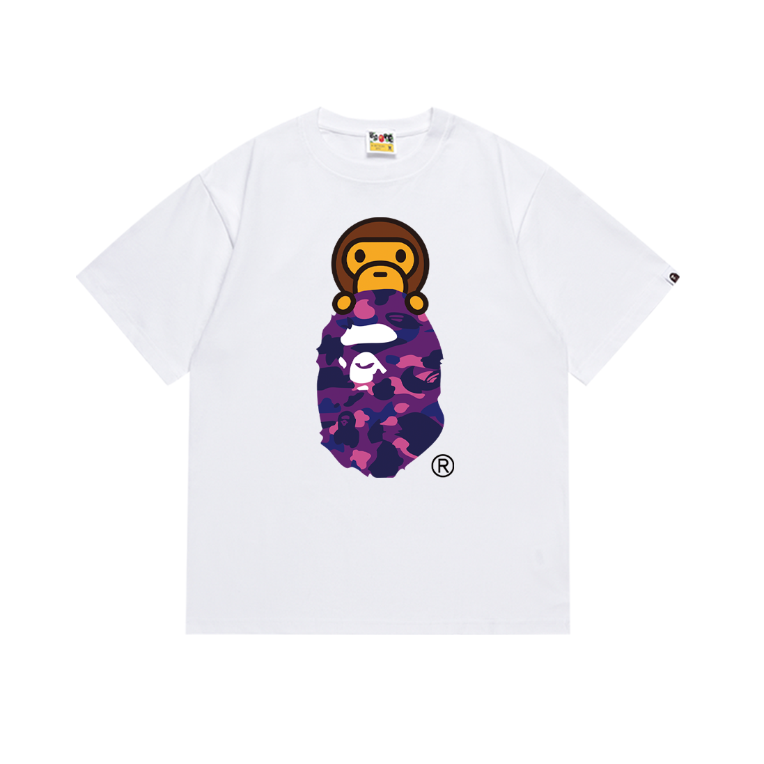 Bathing Shark and ape head print T-Shirt NextBlock