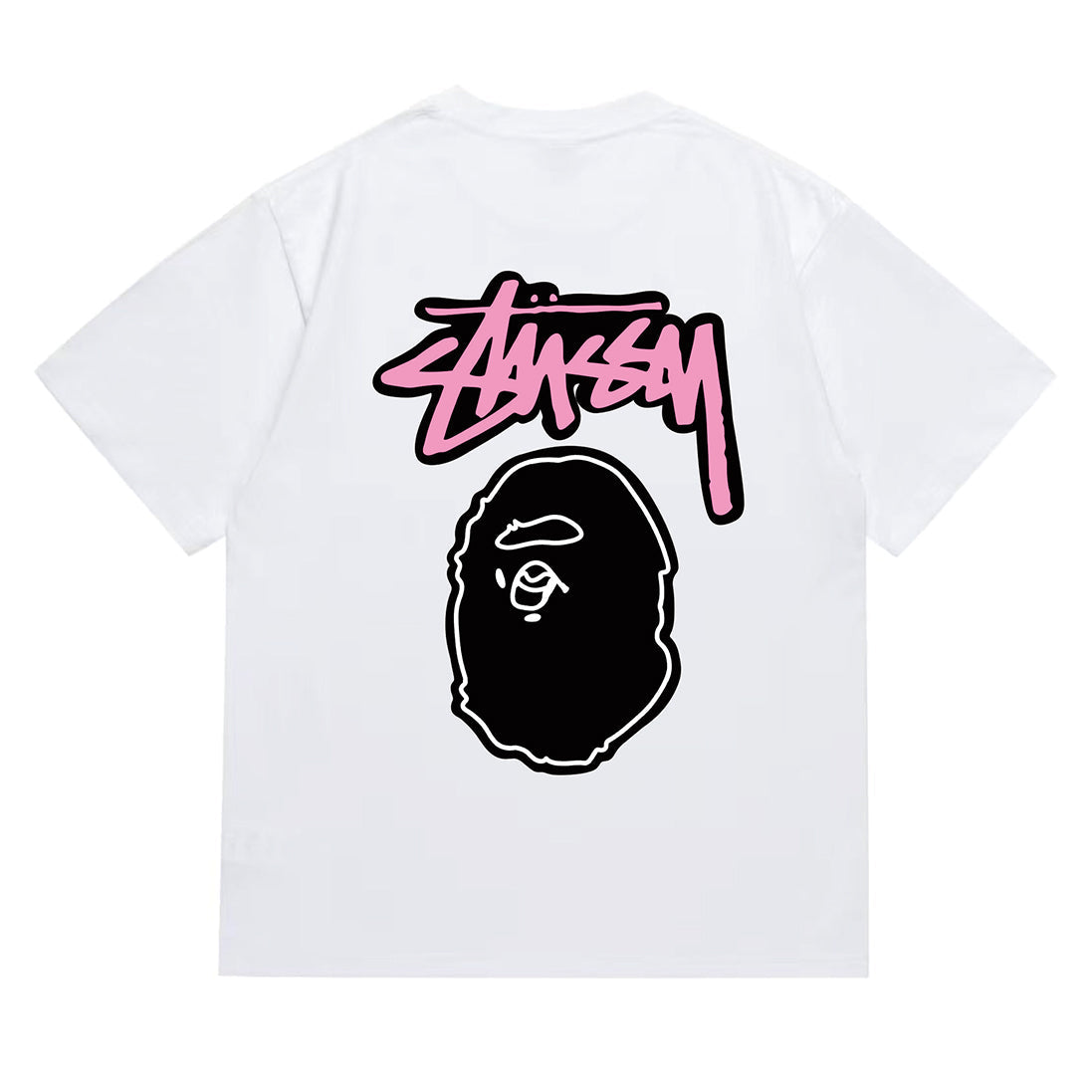 Bathing Shark and ape head print T-Shirt NextBlock