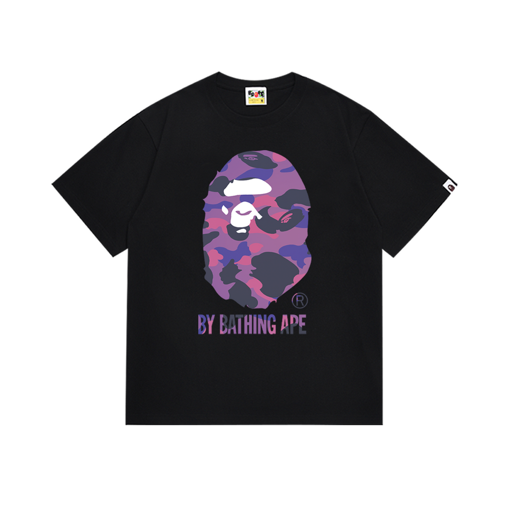 Bathing Shark and ape head print T-Shirt NextBlock