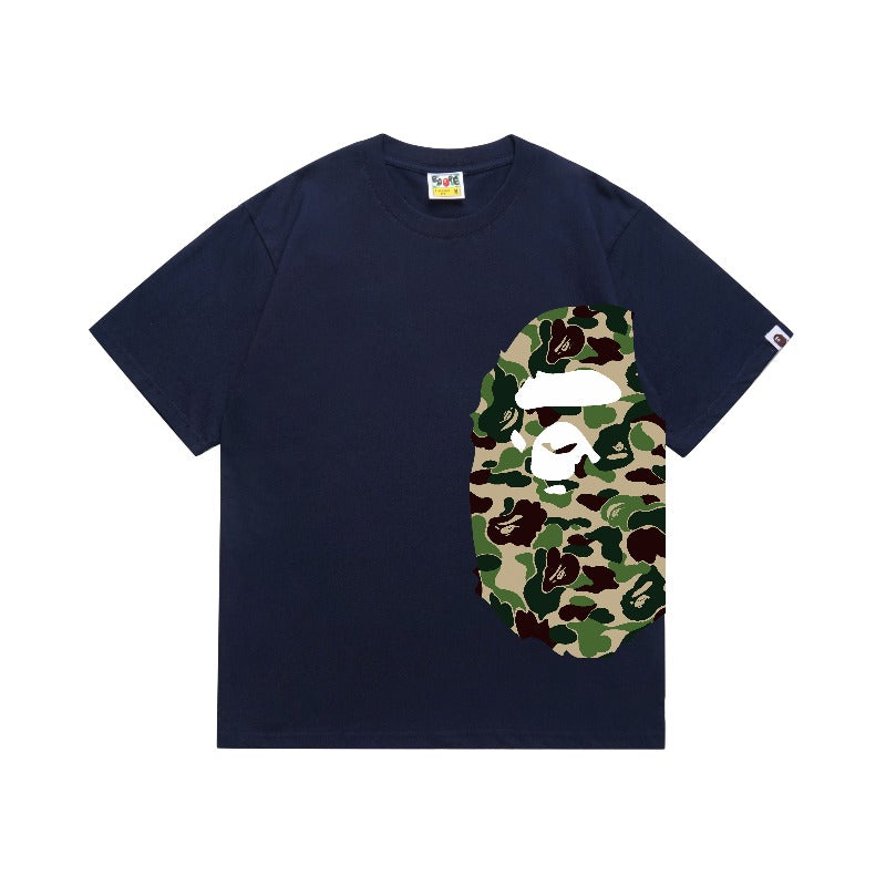 Bathing Shark and ape head print T Shirts NextBlock