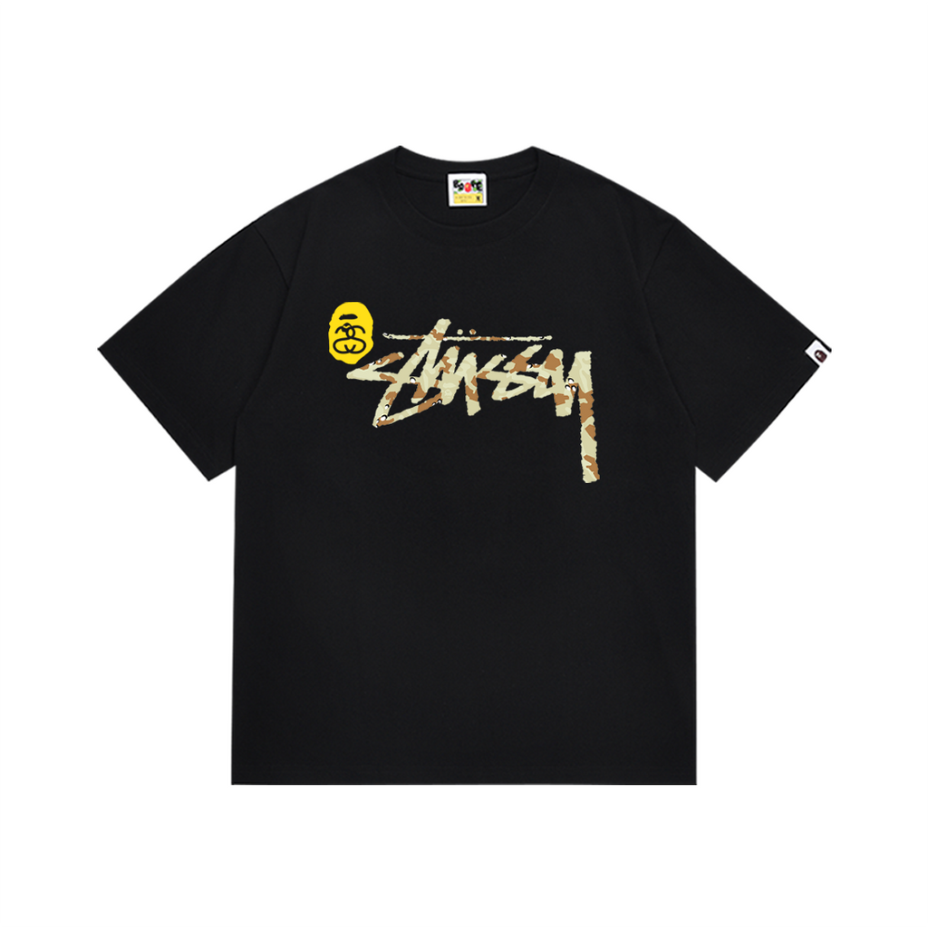 Bathing Shark and ape head print T-Shirt NextBlock