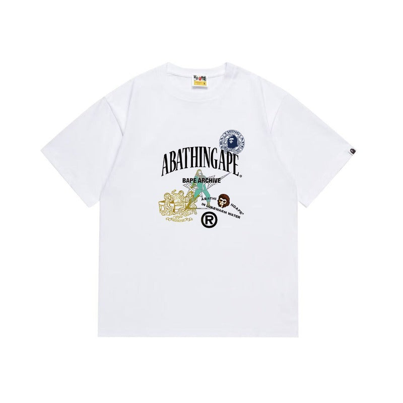 Bathing Shark and ape head print T Shirts NextBlock