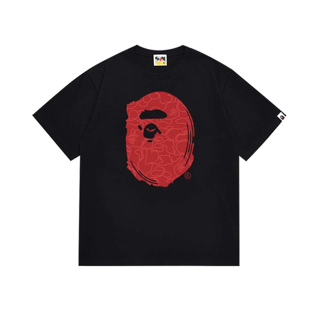 Bathing Shark and ape head print T-Shirt NextBlock