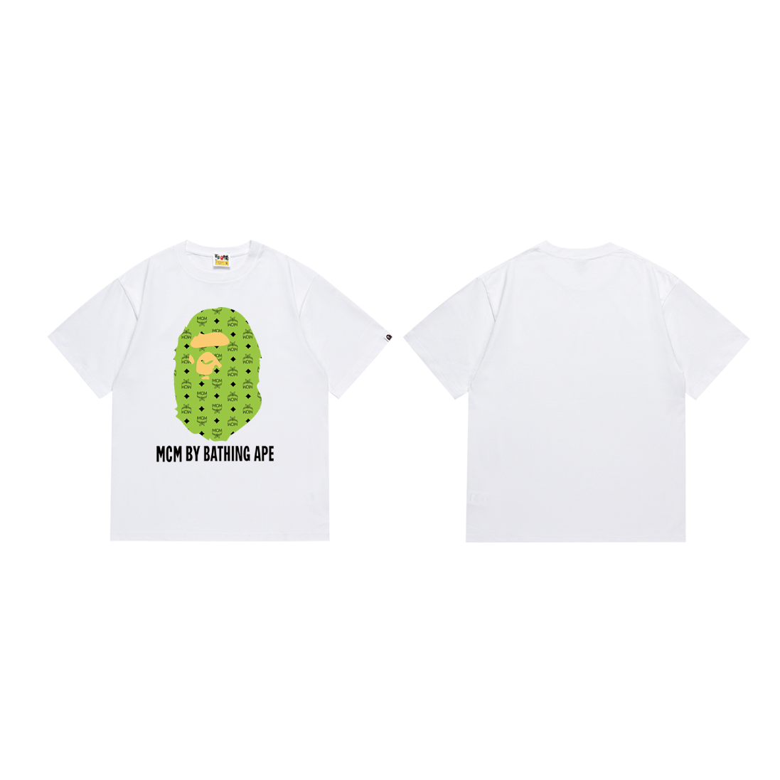 Bathing Shark and ape head print T-Shirt NextBlock