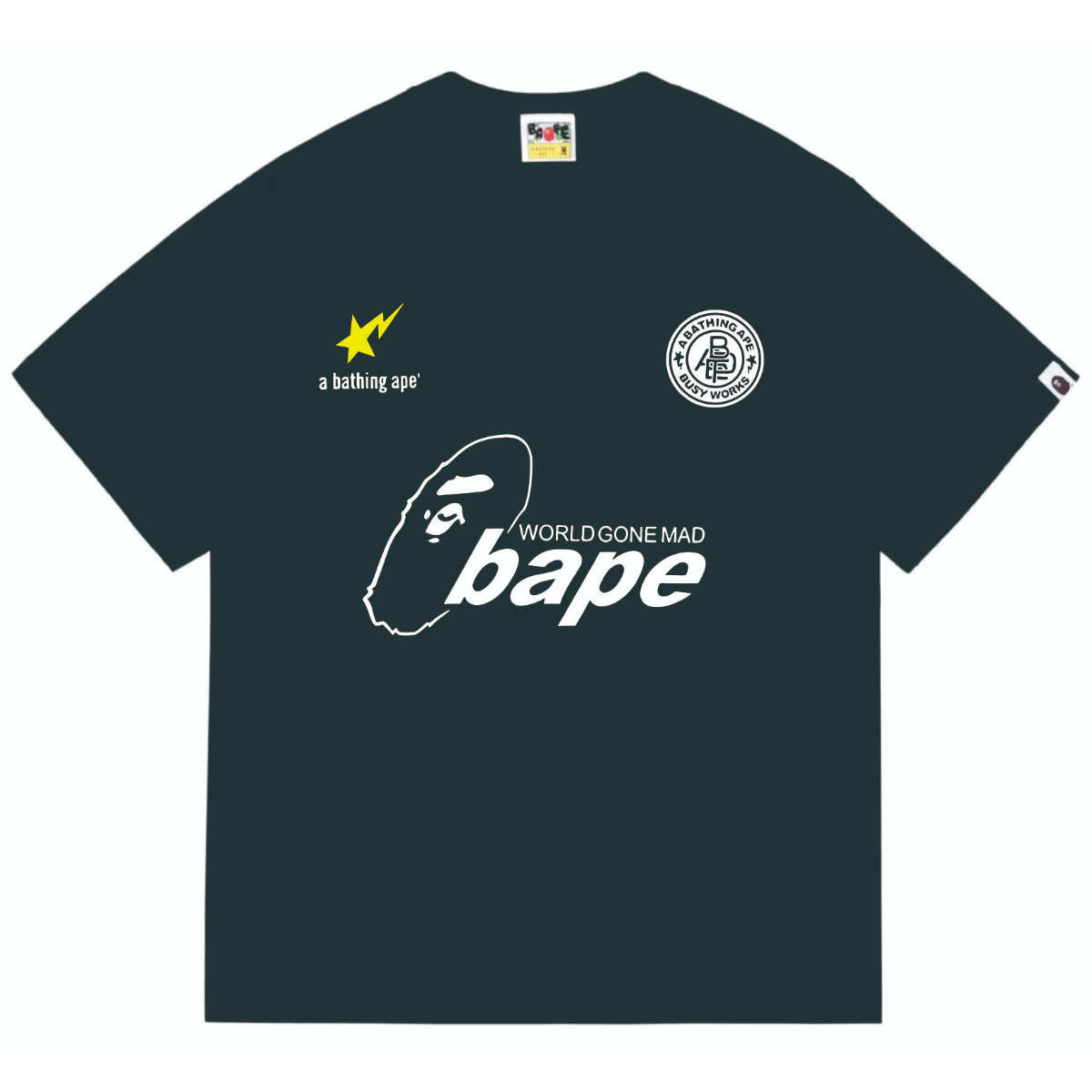 Bathing Shark and ape head print T-Shirt NextBlock