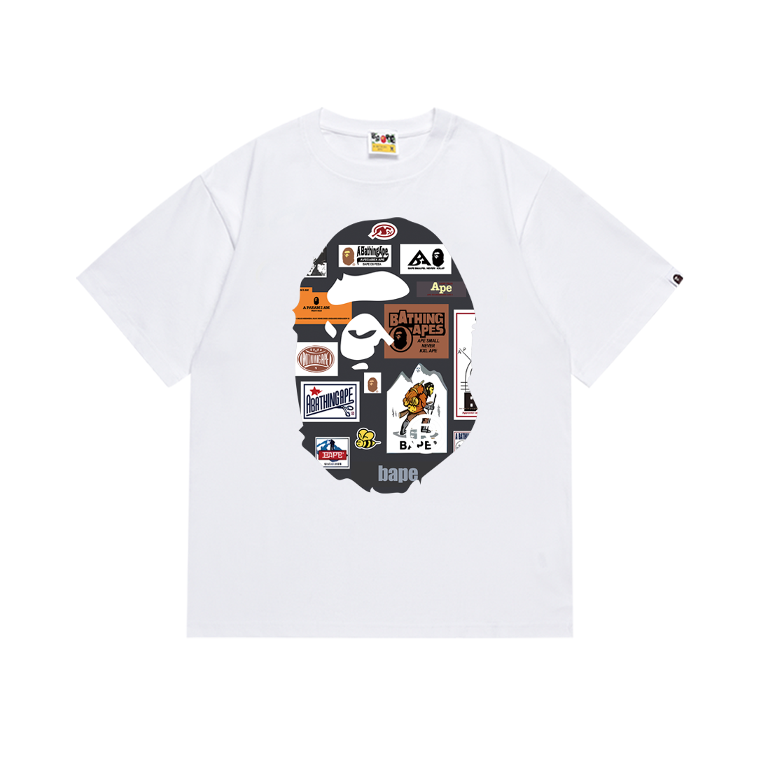 Bathing Shark and ape head print T-Shirt NextBlock